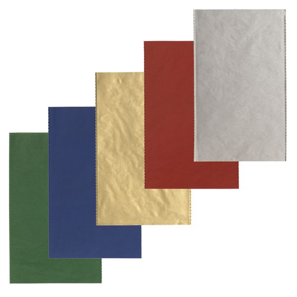 Busta regalo Natale - 16 x 25 cm - 45 gr - carta - 5 colori assortiti - PNP - conf. 50 pezzi