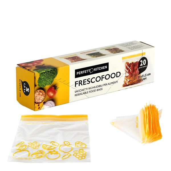 Buste per alimenti FrescoFood - small - 21 x 21,5 cm - Perfetto - conf. 20 pezzi
