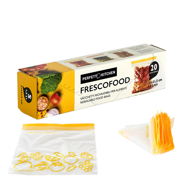 Buste per alimenti FrescoFood - small - 21 x 21,5 cm - PE - Perfetto - conf. 20 pezzi