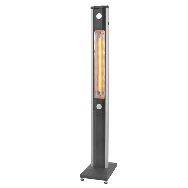 Stufa Tucano - esterno verticale e orizzontale - 2200 W - 53 x 33 x 202 cm - nero/argento - CFG