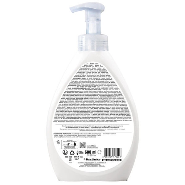 Sapone in mousse Green Power - dispenser 600 ml - floreale - Sanitec