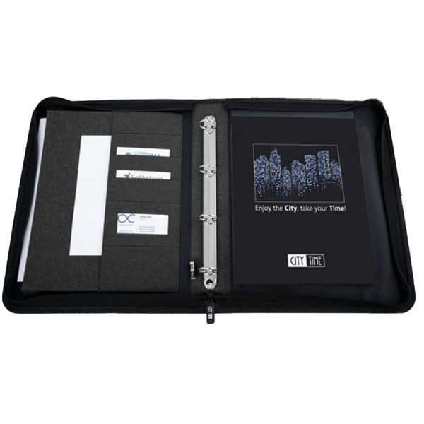 Portablocco Flap - con manici - tessuto - nero - A4 - City Time