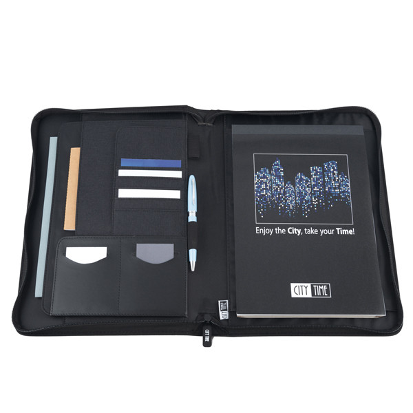 Portablocco Dual - tessuto - blu - A4 - City Time