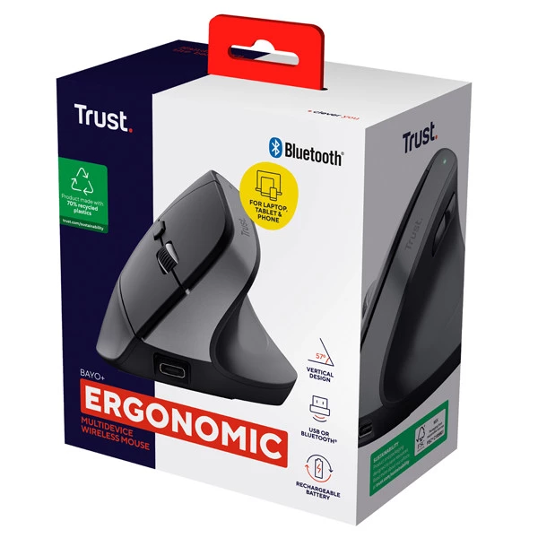 Mouse ergonomico wireless Bayo+ -Trust