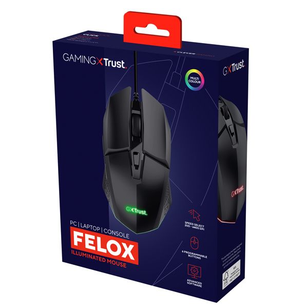 Mouse Gaming illuminato GXT 109 FRLOX - nero -Trust