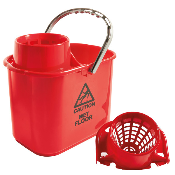 Secchio Polar - con strizzatore - 15 L - rosso - 30 x 27 x 37 cm - PerfettoFactory