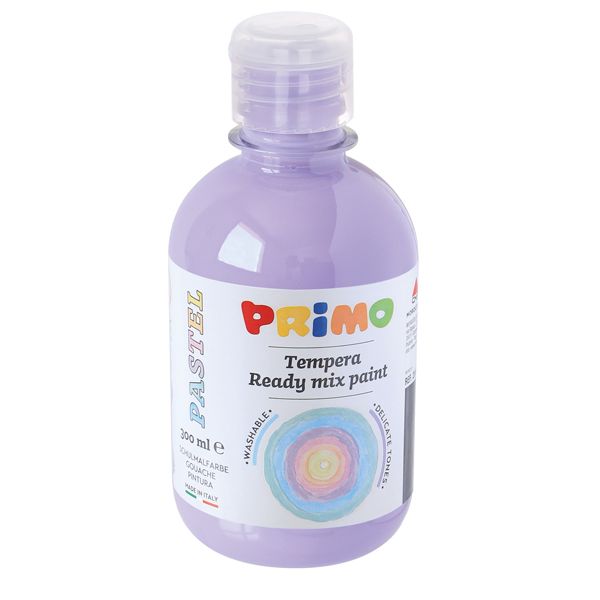 Tempera brillante pastello - 300 ml - colori pastel assortiti - Primo - box 6 colori