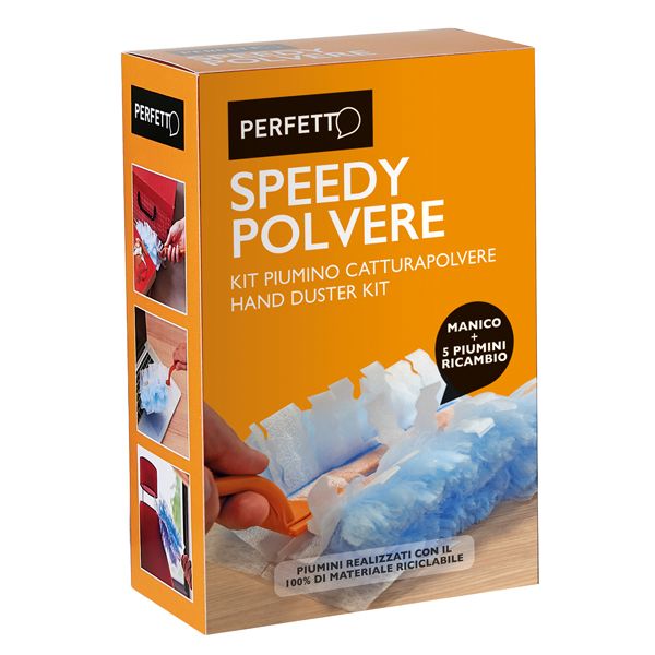 Piumino Speedy polvere - manico allungabile + 5 ricambi - Perfetto