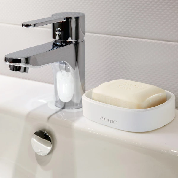 Portasapone Pronto Bagno - 12,5 x 8 x 2,5 cm - PPL - bianco - Perfetto