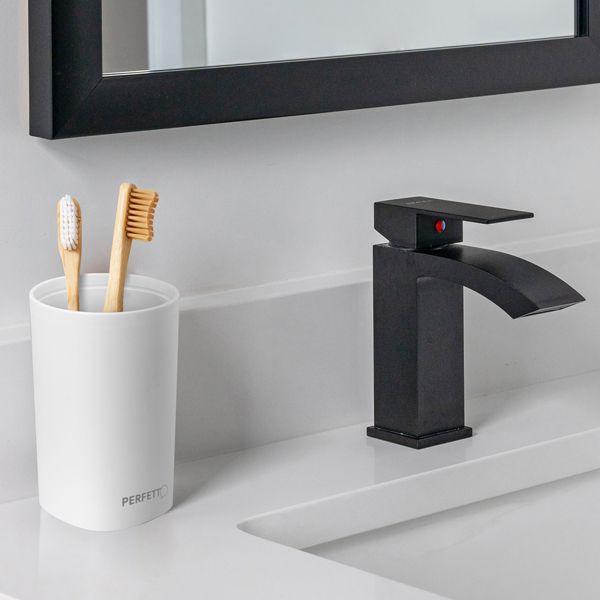 Bicchiere porta spazzolini Pronto Bagno - diametro 8 cm - H 12,5 cm - PPL - bianco - Perfetto