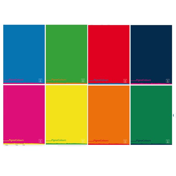 Maxiquaderno Pigna Colours - A4 - 1 rigo - c/margine - 42 fogli - 80 gr - Pigna