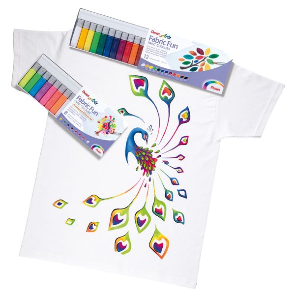 Colore in tubetto per tessuto Fabric Fun - colori base assortiti - Pentel - conf. 12 pezzi