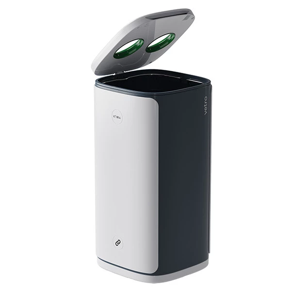 Cestino gettacarte Wastee - per raccolta differenziata - 60 L - Verde/vetro - Kobra