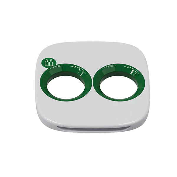 Cestino gettacarte Wastee - per raccolta differenziata - 60 L - Verde/vetro - Kobra