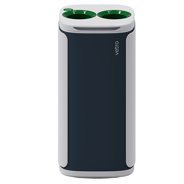 Cestino gettacarte Wastee - per raccolta differenziata - 60 L - Verde/vetro - Kobra
