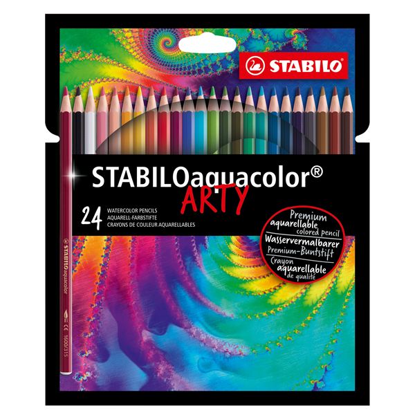 Pastelli Arty Aquacolor - colori assortiti - Stabilo - astuccio 24 pezzi