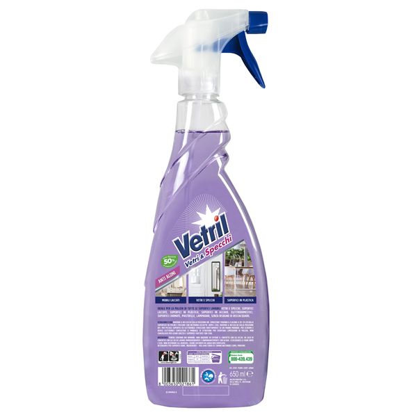 Vetril vetri e specchi anti aloni - trigger 650 ml - Vetril