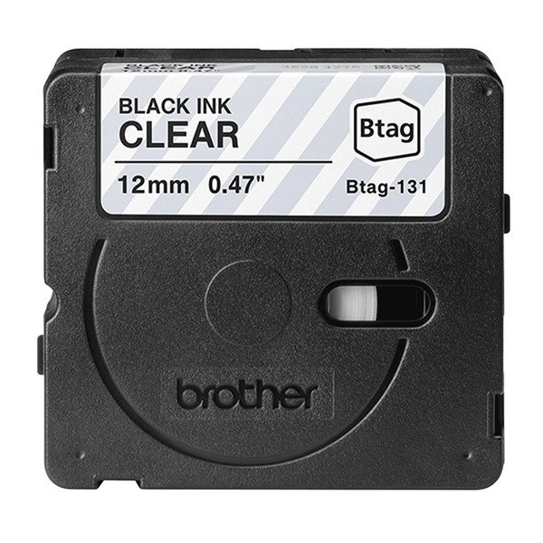 Brother - Nastro adesivo - Nero/Trasparente - 12mm x 4mt - BTAG131
