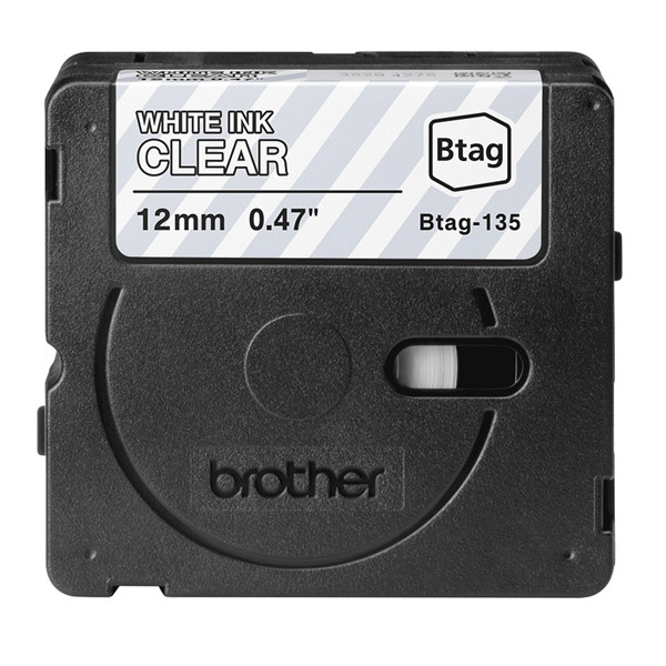Brother - Nastro - Bianco/Trasparente - BTAG135 - 12mm x 8mt