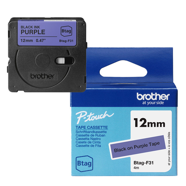 Brother - Nastro - Nero/Viola - BTAGF31 - 12mm x 4mt
