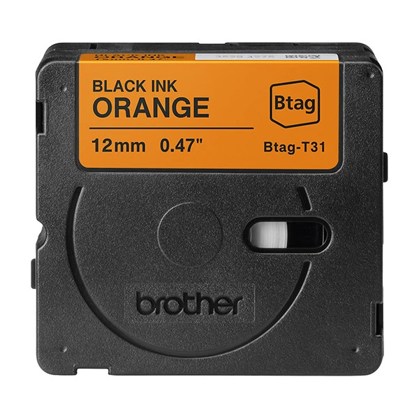 Brother - Nastro adesivo - Nero/Arancione - 12mm x 4mt - BTAGT31