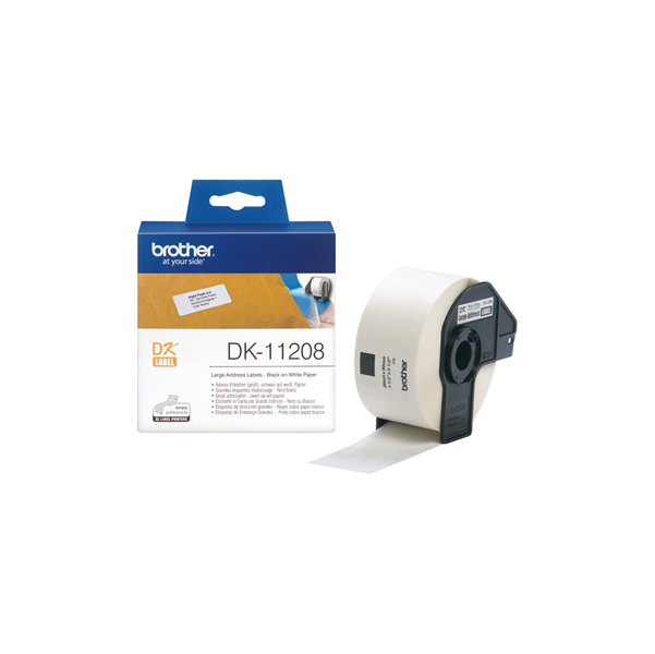 Brother - Rotolo 400 Etichette 38 x 90 mm - Nero/Bianco - DK-11208
