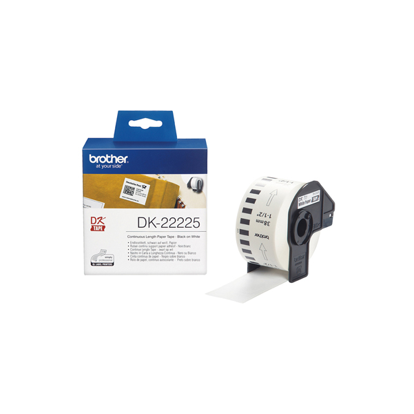 Brother - Nastro adesivo - Nero/Bianco - 38mm x 30,48mt - DK22225