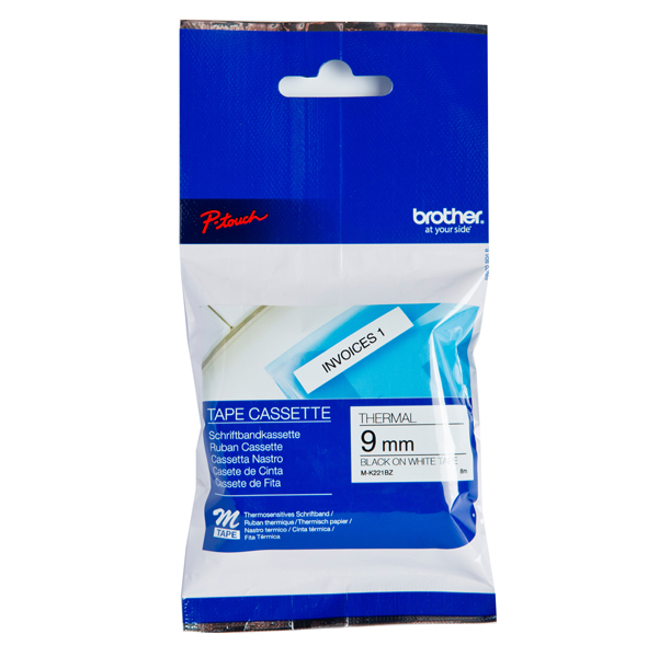 Brother - Nastro - Nero/Bianco - MK221 - 9mm x 8mt