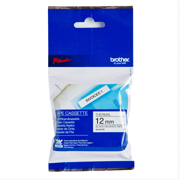 Brother - Nastro - Nero/Bianco - MK231 - 12mm x 8mt