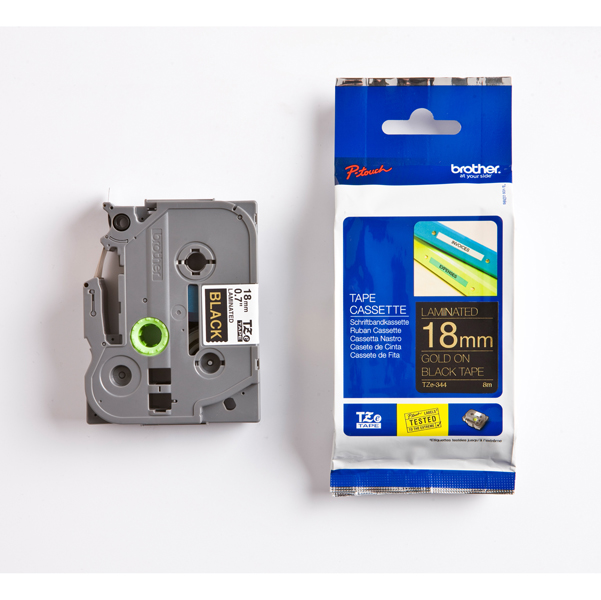 Brother - Nastro - Oro/Nero - TZE344 - 18mm x 8mt
