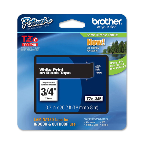 Brother - Nastro - Bianco/Nero - TZE345 - 18mm x 8mt