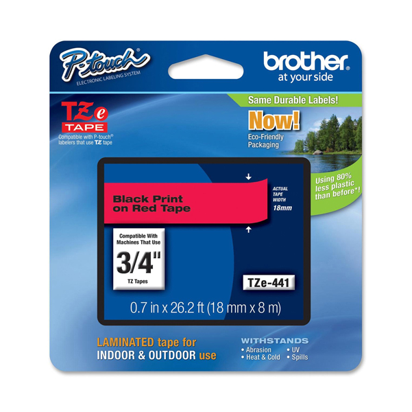Brother - Nastro - Nero/Rosso - TZE441 - 18mm x 8mt