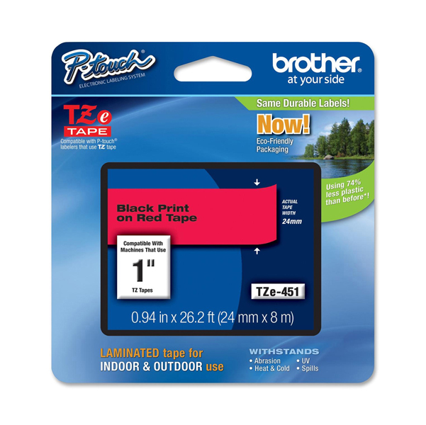 Brother - Nastro - Nero/Rosso - TZE451 - 24mm x 8mt