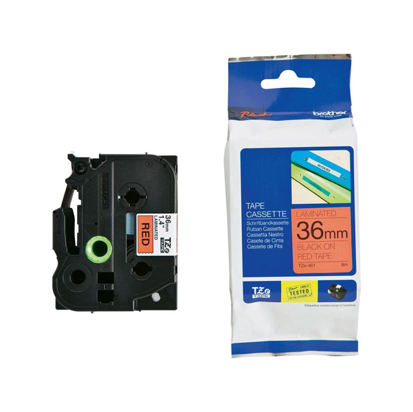 Brother - Nastro - Nero/Rosso - TZE461 - 36mm x 8mt