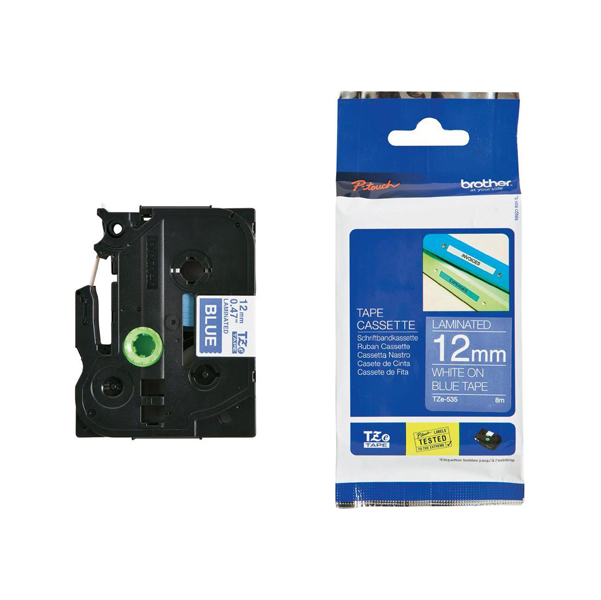 Brother - Nastro - Bianco/Blu - TZE535 - 12mm x 8mt