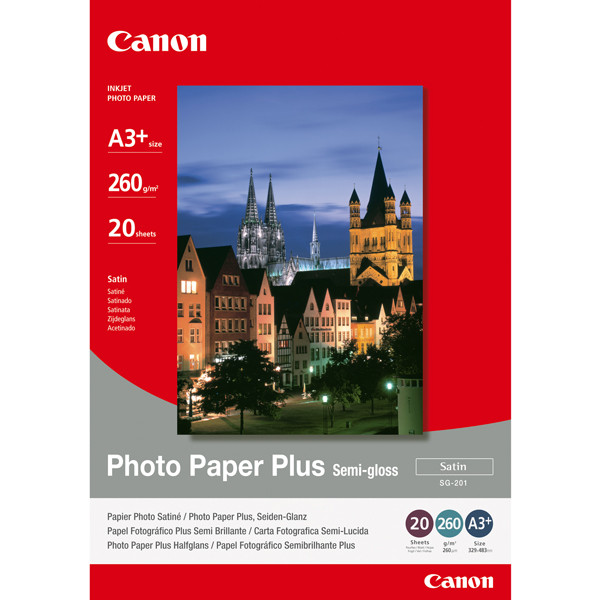Canon - Carta fotografica Plus Semi-Gloss satinata SG-201 - A3+ - 20 Fg - 260gr - 1686B032