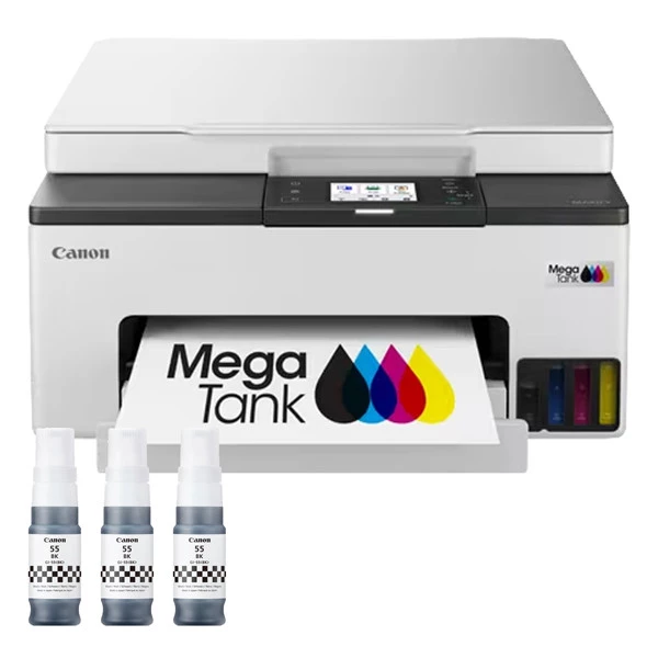 Canon Multifunzione Inkjet a colore - MAXIFY GX2051 - 3 flaconi di inchiostro nero a resa elevata aggiuntivi