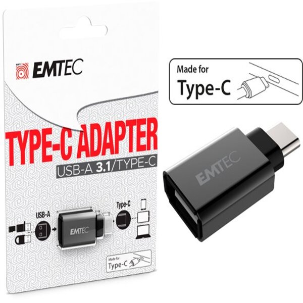 Emtec - USB 3.1 To Type-C con adattatore -1 porta USB-A 3.1 - ECADAPT600C
