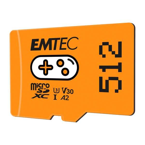 Emtec mSD 512GB UHS I U3 V30 A2 Gaming Arancione