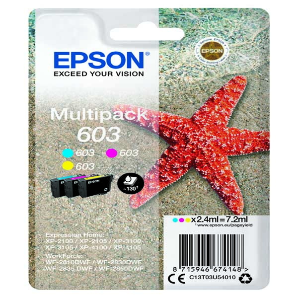 Epson - Cartuccia ink - 603 - C/M/Y - C13T03U54010 - 130 pag cad.