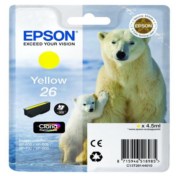 Epson - Cartuccia ink - 26 - Giallo - C13T26144012 - 4,5ml