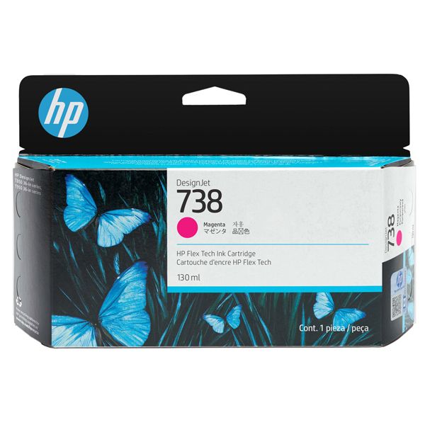 Hp Cartuccia DesignJet Ink 738 Ciano -300 ml