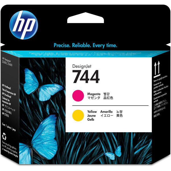 Hp - Testina - 744 - Magenta / Giallo - F9J87A - 6ml/cad