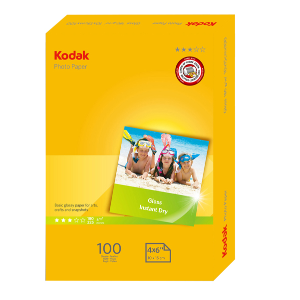 Kodak - Carta fotografica lucida Photo Gloss - 10 x 15 cm - 180 gr - 100 fogli - 5740-097