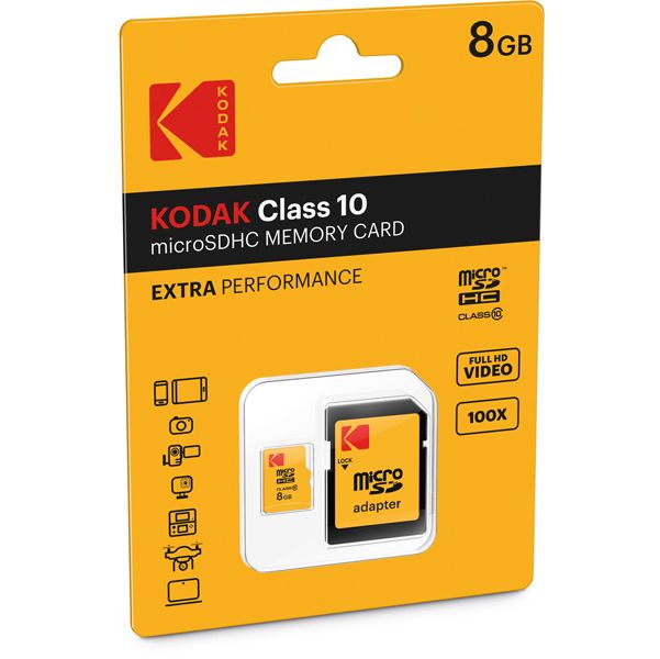Kodak - Micro SDHC Class 10 Extra - EKMSDM8GHC10CK - 8 GB