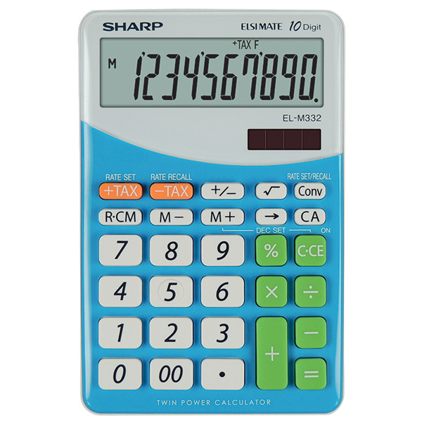 Sharp - Calcolatrice da tavolo - Blu - EL M332B - 10 cifre
