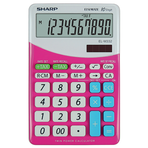 Sharp - Calcolatrice da tavolo - rosa - EL M332B - 10 cifre