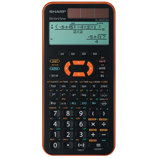 Sharp - Calcolatrice Scientifica EL-W531XG - Arancione - ELW531XGYR