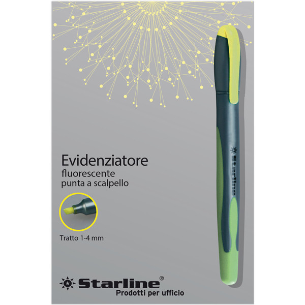 Evidenziatore a penna - punta scalpello - tratto da 1,0-4,0mm - giallo - Starline