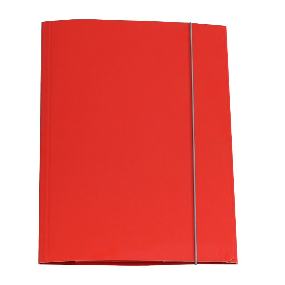 Cartellina con elastico - cartone plastificato - 3 lembi - 25x34 cm - rosso - Queen Starline